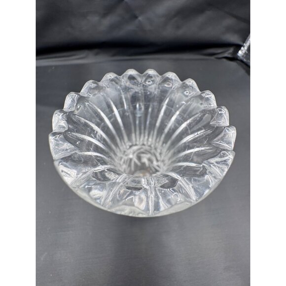 Vintage Pressed Crystal Bud Vase + Pressed Glass Toothpick Holder – Clear Glass - Picture 5 of 9
